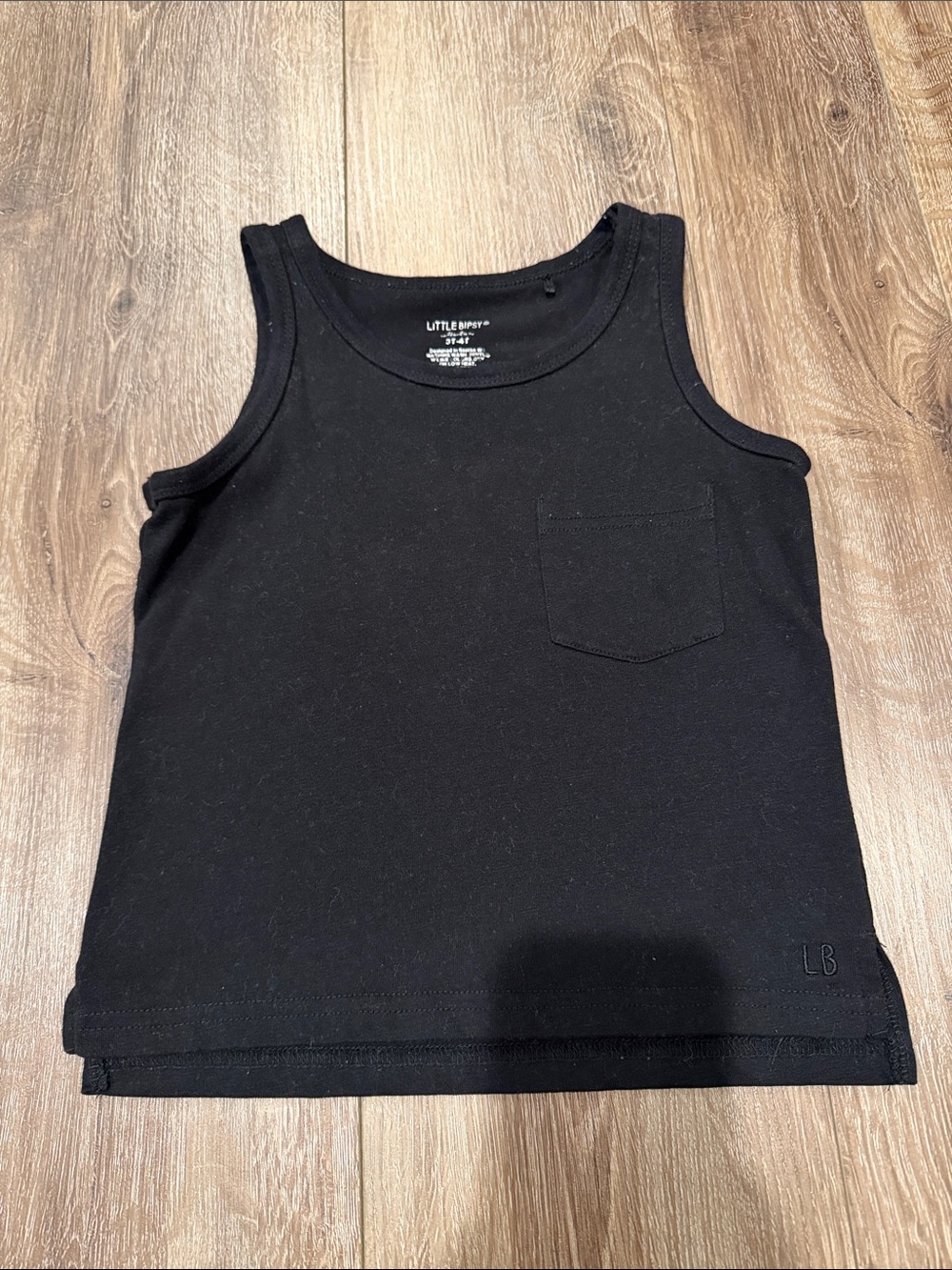 Little Bipsy Black Pocket Tank Top Size: 3T -4T
